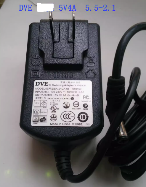 NEW 5V 4A AC Adapter Charger For DVE Switching Model DSA-24CA-05 050400 Power Supply Type: AC to DC Standar - Click Image to Close